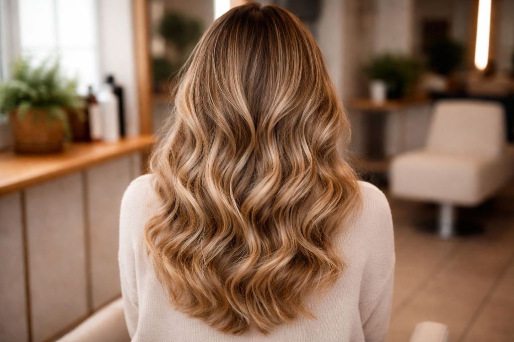 Frau Balayage Haare
