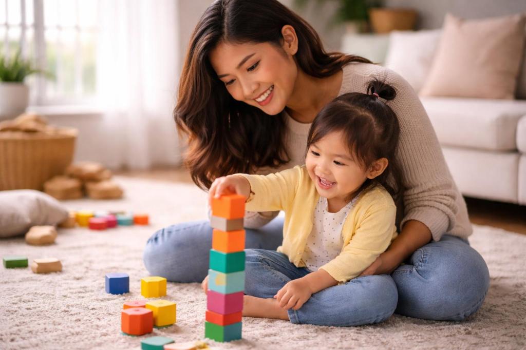 Mama spielt mit Kind