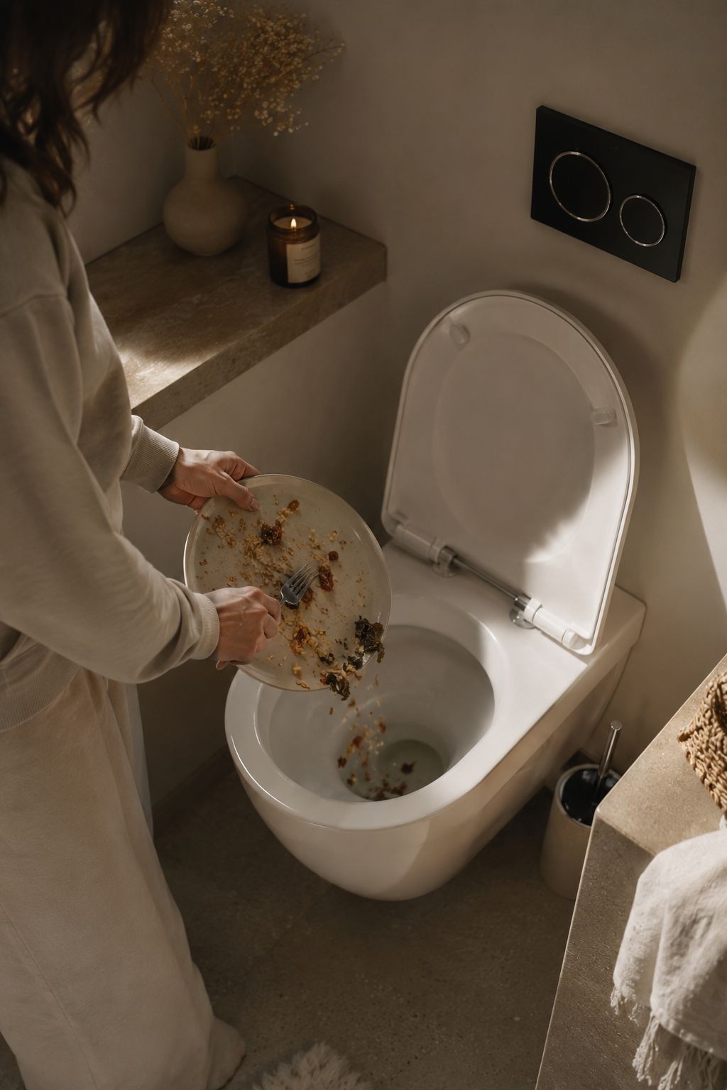 Toilette Essensreste