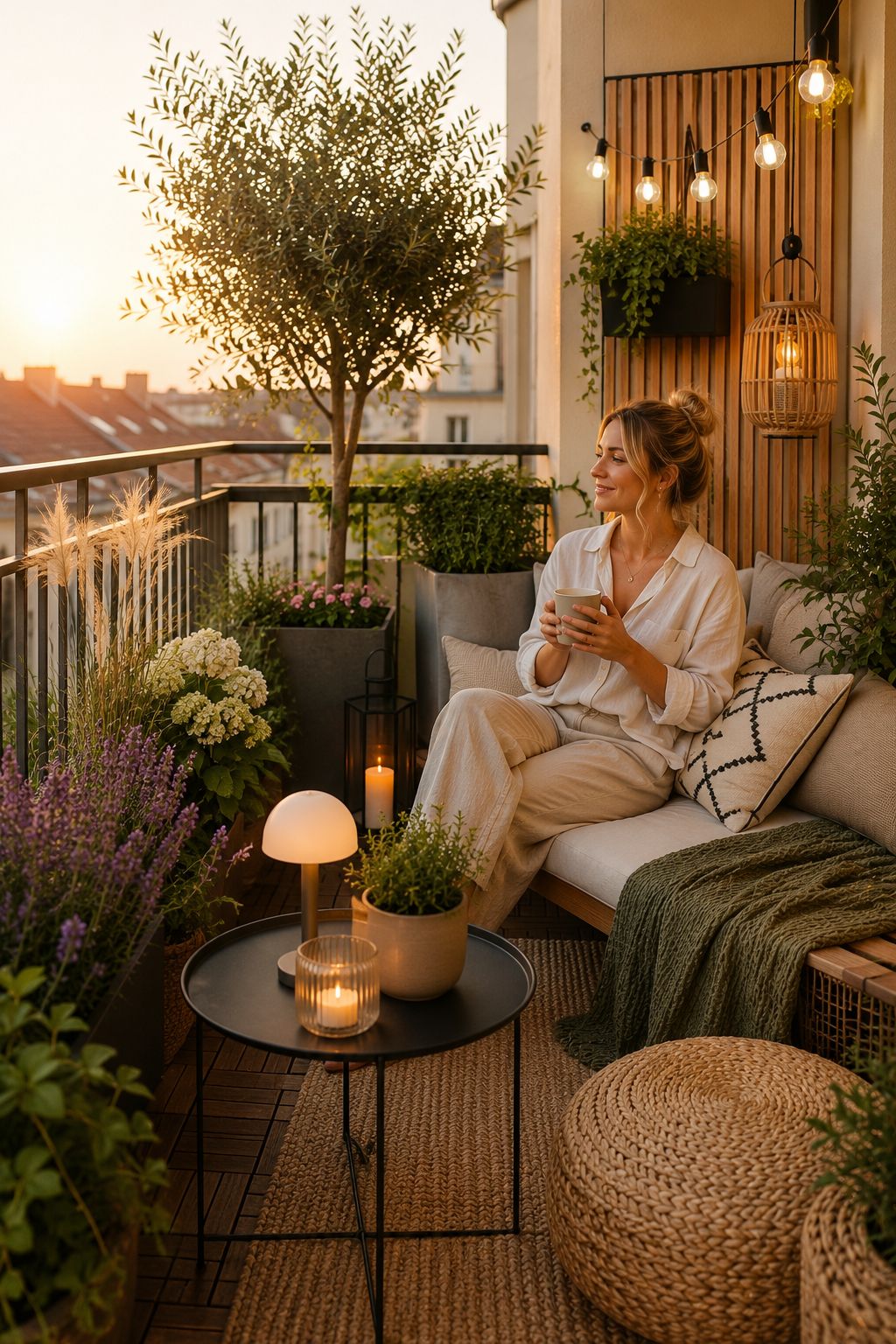 Balkon Frau